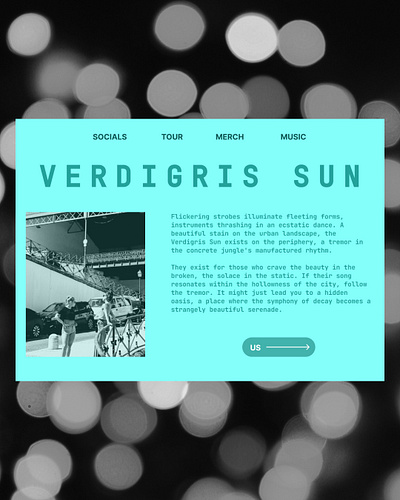 Verdigris Sun, a UI concept for a band website app app design application application design branding daily ui design illustration interface logo mobile mobile design ui ux uxui web design