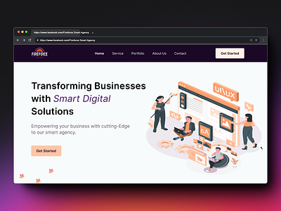 Fireforce smart agency website landing page *UI* agencey agencey website design graphic design landing page ui uiux design user interface ux