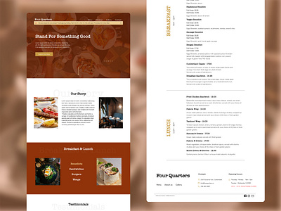 Four Quarters: Restaurant Website branding design desktop app illustration logo mockup ui ux