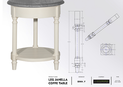 JANELLA COFFE TABLE (LEG) with CNC 4 AXIS 3d cad cam cnc cnc machine graphic graphic design interior design mastercam product design