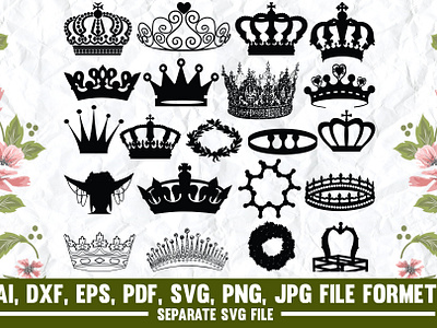 Crown,flower crown,queen,king svg animation branding funny graphic design logo motion graphics