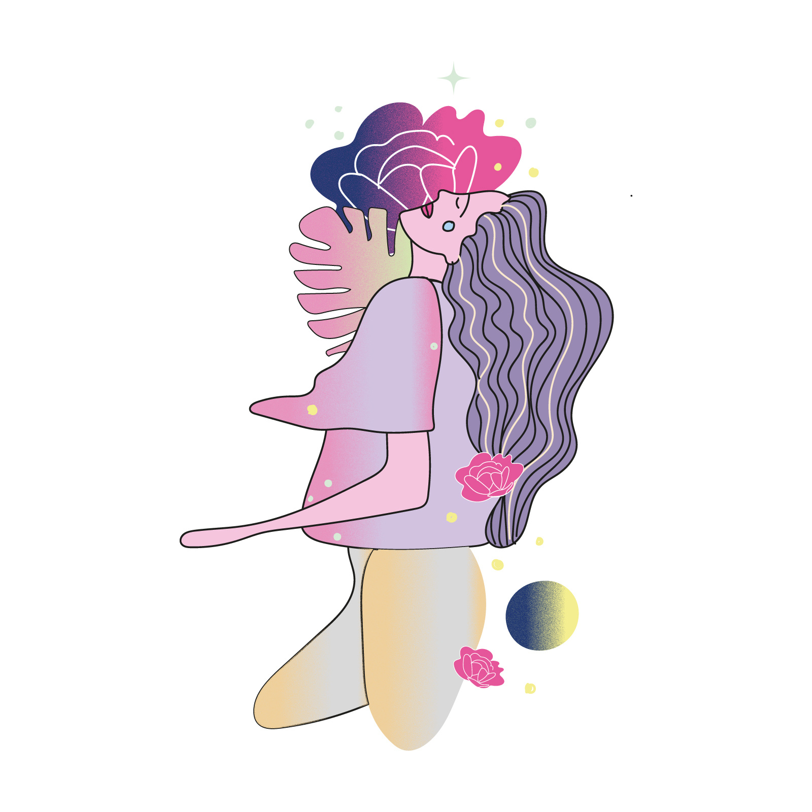 Women Magic design flat graphic design illustration vector women