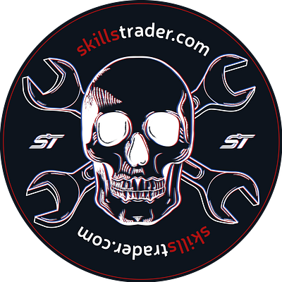 Trades x Skull Stickers graphic design illustration