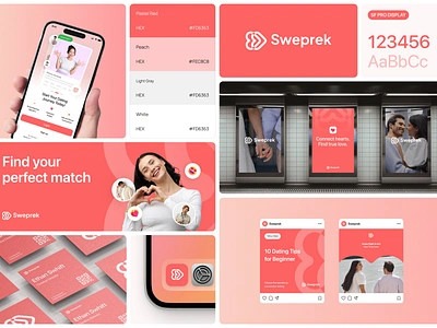 Sweprek - Dating Branding App brand brand guideline branding branding design clean couple date dating dating app branding design match matching minimalist visual branding identity visual identity