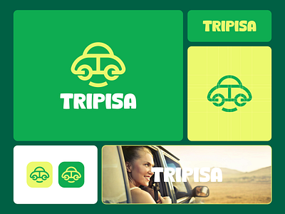 Tripisa apps branding car combination design drive dualmeaning graphic design icon logo logodesign smile trip ui ux