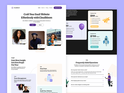 SaaS Website Landing Page branding dashboard design design landing page landing page design new design saas web ui ui design ux design