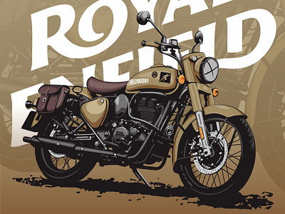 Royal Enfield Classic 350 bullet classic coreldraw illustration indonesia lineart motorcycle royalenfield royalenfield350 royalenfieldclassic vector vintage