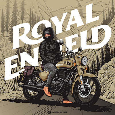 Royal Enfield Rider coreldraw graphic design illustration indonesia lineart motorcycle portrait rider royalenfield royalenfield350 royalenfieldclassic vector vintage