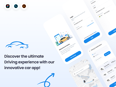 Car/Texi/Cab Ride sharing application animation branding figma graphic design logo motion graphics ui