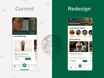 Starbucks Home page redesign clean design figma homepage minimal redesign rinvent rithink starbucks app starbusk homepage ui uiux ux