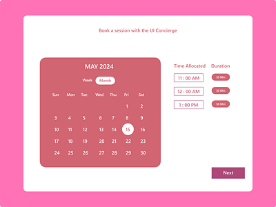 DAILY UI #38 - CALENDAR graphic design ui