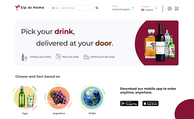 General Alcohol Delivery Platform alcohol app branding delivery desktop illustration service ui ux