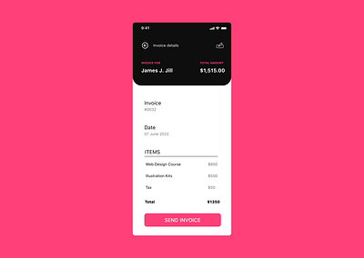 DAILY UI #46 - INVOICE graphic design ui