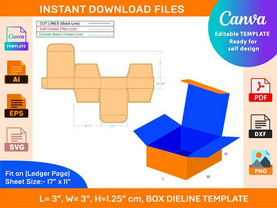 Custom Candle Box Dieline Template box box die cut design dieline illustration packaging packaging design vector