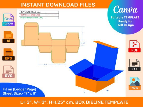 Custom Candle Box Dieline Template