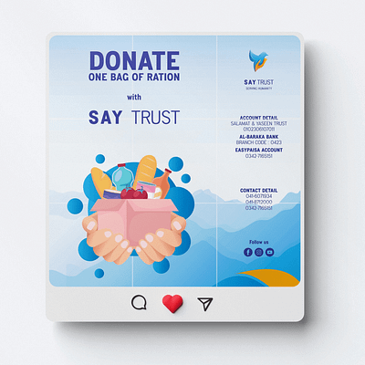 SAY TRUST Donation Grid Posts branding design donate flat graphic design illustration insta instagram logo post trust ui vector