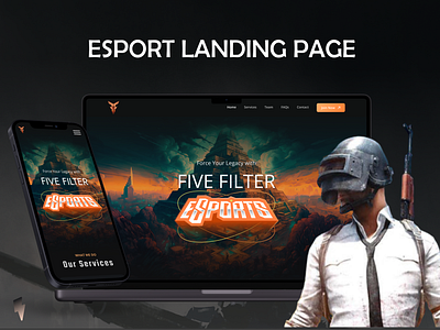 Gaming Esport Landing Page creative design esport figma design gaming gaming website landing page one page ui uiux uiux design website website design