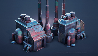 The Ore Smelter ~ Game Building - 3D Stylized City-Builder 3d 3d model 3d modeling 3d sculpting design game game asset game building game engine game model hdrp hexagon icon illustration low poly lowpoly rts strategy stylized unity