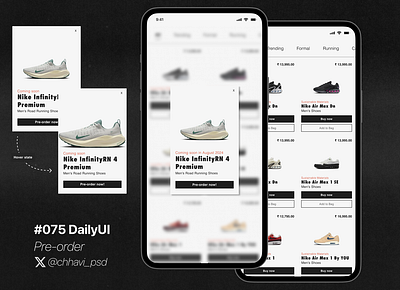 #075_DailyUi Pre-Order app dailyui design figma graphic design interface mobile app nike online shopping order pre order ui ui ux ux