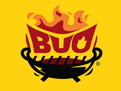 Bakar-bakar Uenak Oi (BUO) Logo barbeque brand branding food logo grill logo illustration illustrator logo mascot logo ui vector