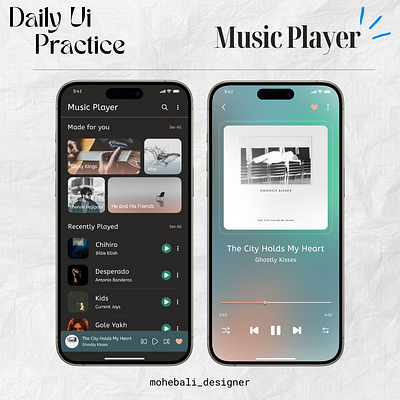 Mobile Design - Music Player dailyui figma mobiledesign music player ui ux