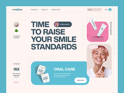 Floss&Care Website design interface product service startup ui ux web website