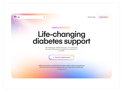 Self-managing your diabetes - Website (Healthcare & CGM Product) ai cgm diabet digital health health healthcare healthy hospital life lifestyle medical medical ai medicine ml support ui ux website