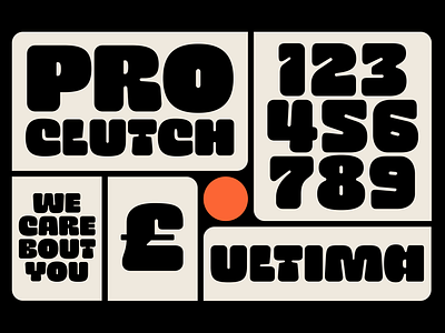 Pro Clutch bento bold branding design display font fun graphic design type design typeface typography