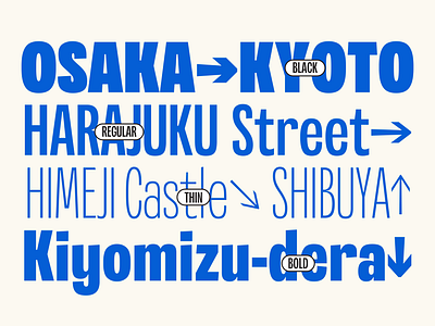 Japan cities name bold branding design display font fun graphic design japan japan cities kyoto osaka type design typeface typography