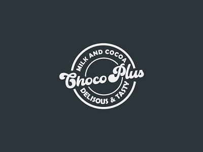 logo for Choco Plus, a chocolate business branding chocolate logo