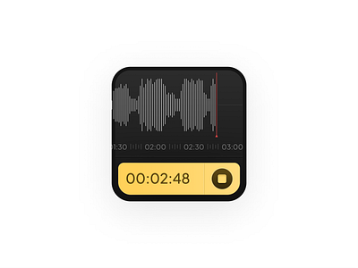 Audio Recorder Widget 🎤 app audio clean dark design duration gadget icon interface ios minimal product record simple small sound ui ux wave widget