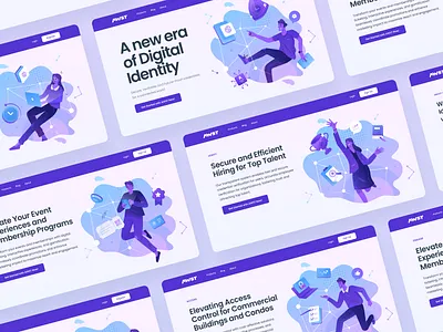 Digital Identity Website Illustrations colorful design digital gradient graphic design hero section identity illustration illustrations people ui ux vector website