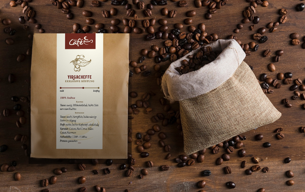 Design for a coffee label coffee label