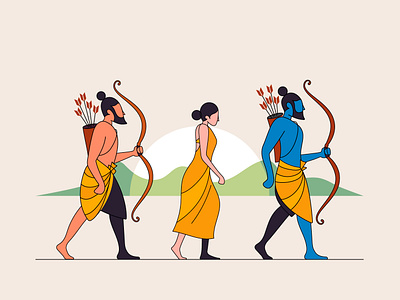Vanavasa branding flat illustration graphic design illustration mythology poster rama ramayana sita vanavas vanavasa vector vet