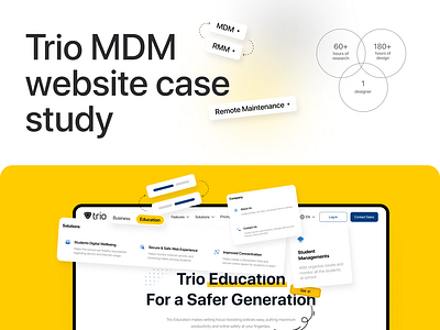 Trio MDM website case study mdm mobile device management product design trio ui uiux ux web design website