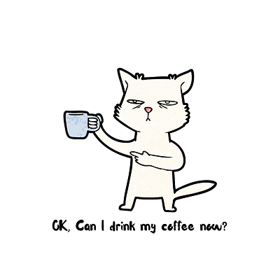 Coffee Cat cat coffee funny illustration sticker vector