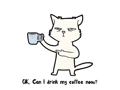 Coffee Cat cat coffee funny illustration sticker vector