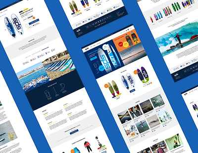 SPS Surf e-commerce 🏄‍♂️🌊 blue development ecommerce fun shopping sps stand up paddle sup surf ui ux web design