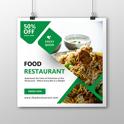 Restaurant Poster Design branding food graphic design photoshop square ui