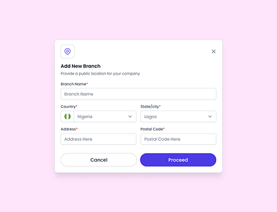 Add business Location/Branch Modal add address app b2b business design location modal ui ux
