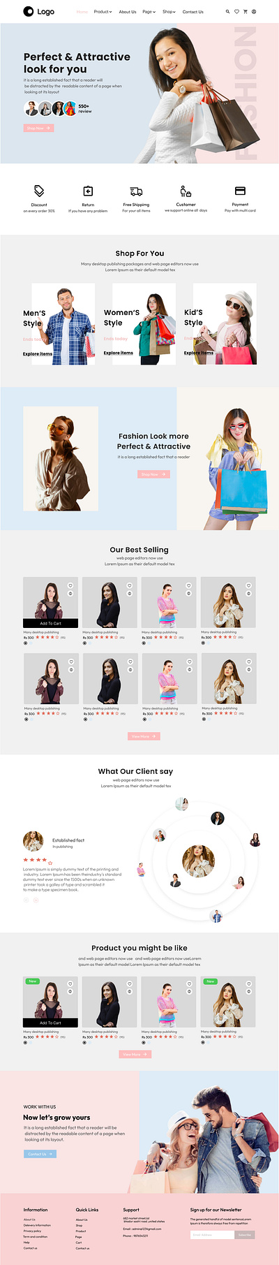 Ecommerce landing page adobe design inspiration design trends ecommerce figma flat design home page homepage design illustration landing page latest design mobile friendly design xd