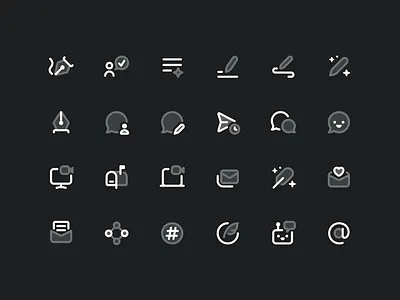 Communication Icons chat communication dark dark mode icons pen pencil