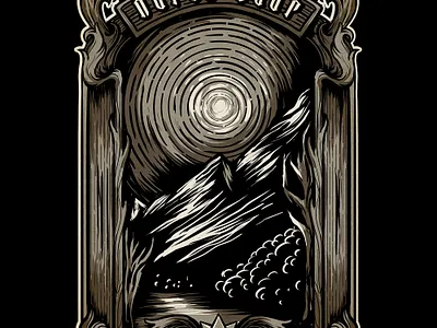 The North Star drawing emblem illustration mountain north star sky star tee tees