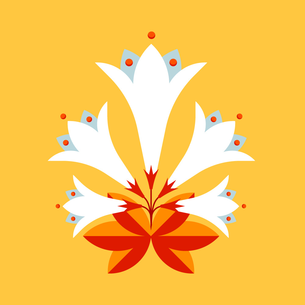 New Personal Logo adobe illustrator blue branding contrast daily art design digital art digital designer flat design flower illustration lilies logo orange vector vector illustration visual design white yellow