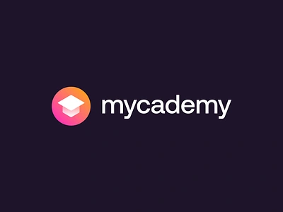 Mycademy logo concept (for sale) academy branding cap e learning gradient graduation icon learn logo mark modern online platform pro school