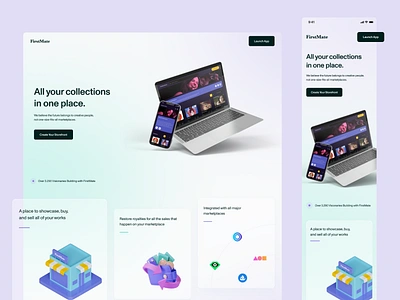 FirstMate - Landing Page blockchain landing page nft nft storefront product design ui design ux design