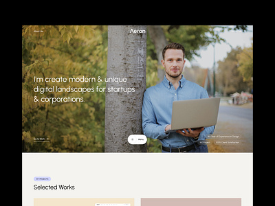 Aeron - Portfolio Website Template branding clean cv design designer developer freelancer hero illustration influncer landing madeinwebflow madewithwebflow personal photograpger portfolio resume ui webflow youtuber
