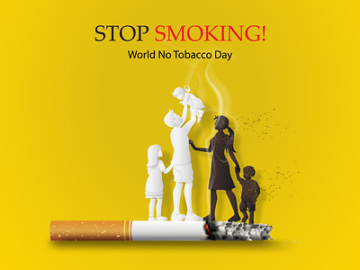 World No-Tobacco Day branding burn day design family graphic design healthy no tobacco quitsmoking smoking world no tobacco day yellow
