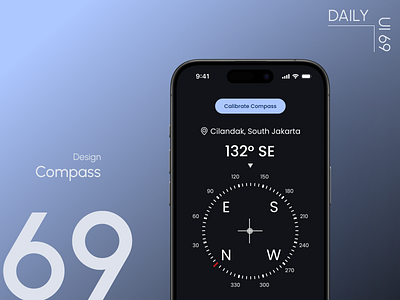 Day 69: Compass app design compass daily ui challenge mobile app navigation ui design
