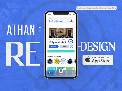 Athan: Prayer Times & Al-Quran al quran app design homepage minimalist design mobile app mobile app redesign modern design muslim app muslim app redesign onboarding design prayer times app redesign redesign process ui